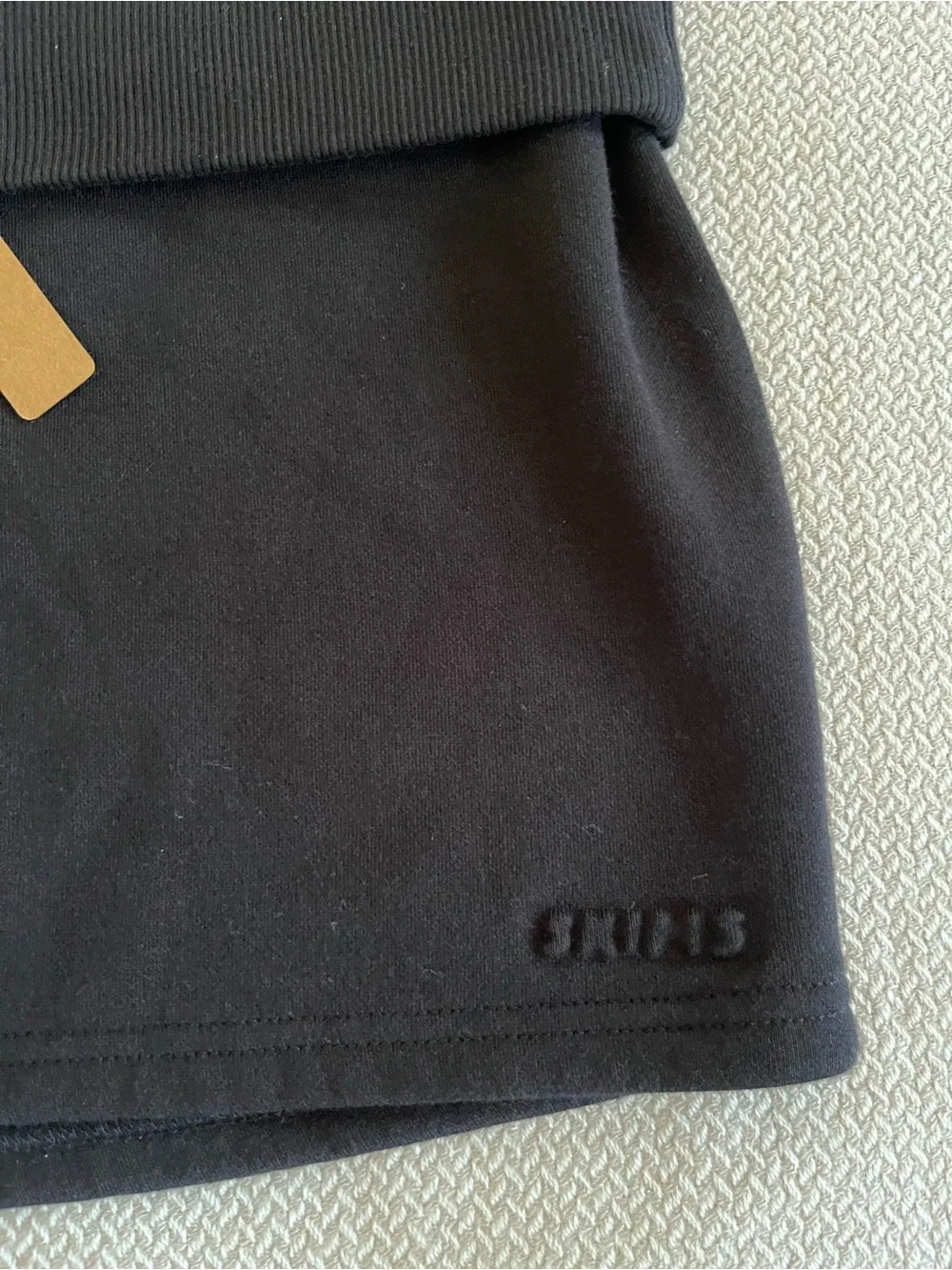 NWT Skims Black Ribbed Foldover Mini Skirt Size Medium